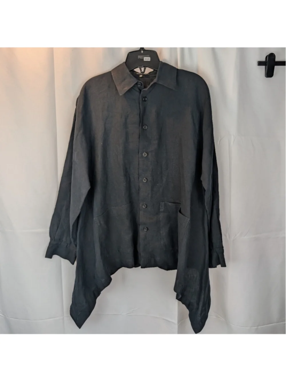 Eskandar Linen Charcoal Button-Up Blazer/Shirt Size 0 In VGUC